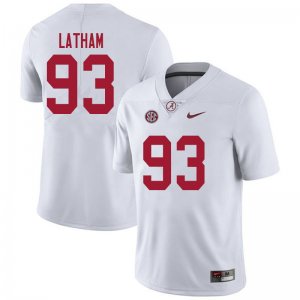 NCAA Men's Alabama Crimson Tide #93 Jah-Marien Latham Stitched College 2020 Nike Authentic White Football Jersey RU17T01UG